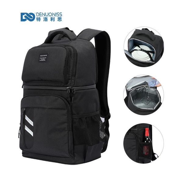 Denuoniss Isolle Picnic Backpack Backping Sacos de refrigerador de cerveja Thermo para mulheres Bolsa térmica 2 Compartimento para caminhada ao ar livre C2654