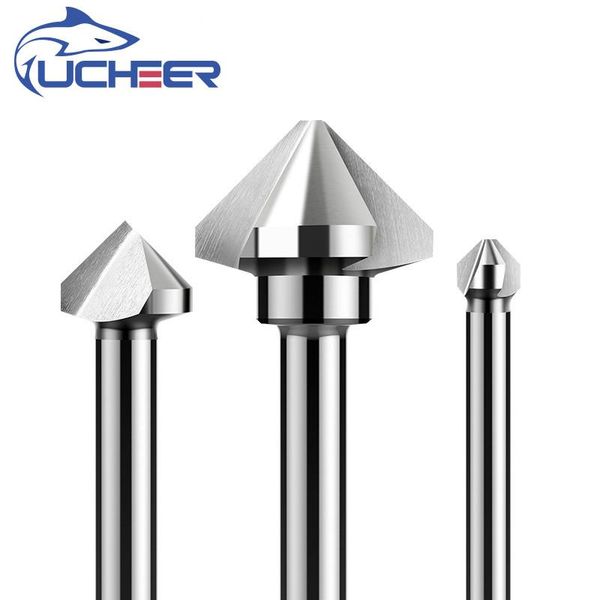 Befreit UCHEER 3 Nuten 90 Grad HSS Senker Anfasen auch Holz Stahl Fasenschneider Elektrowerkzeug 4,5 bis 50 mm