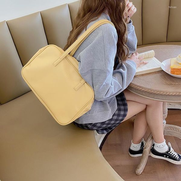 Abendtaschen College-Stil Mode Frauen Schulter große Kapazität Damen Unterarmtasche Retro PU Leder weibliche Reise Casual Tote Handtaschen