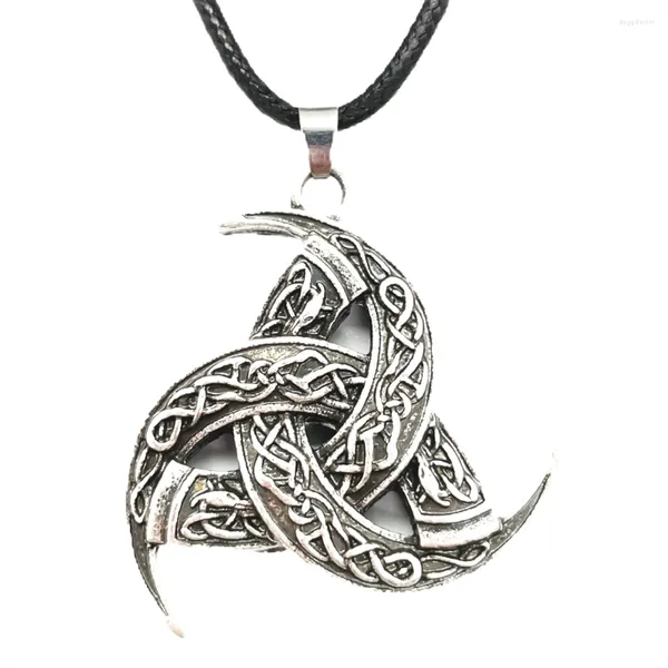 Anhänger Halsketten Nostalgie Dreifach Odins Horn König von Asgard Gott Wolf Amulett Talisman Schmuck Nordische Wikinger Halskette