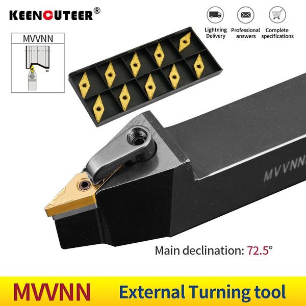 Draaigereedschap MVVNN2020K16 MVVNN1616K16 MVVNN2525M16 Externer Drehwerkzeughalter VNMG Hartmetalleinsätze MVVNN Drehmaschinen-Schneidmaschinen-Werkzeug-Set