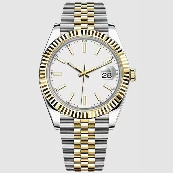 Pulseira de relógio masculina / feminina Rolaxes Datejust 126334 luxo 36 / 41MM movimento orologi relógios 28 / 31MM banhado a ouro preto rosa diamante designer fábrica