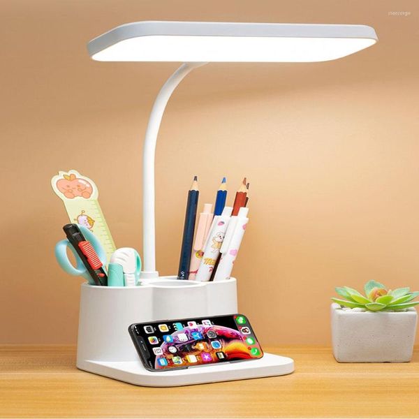 Tischlampen Smart Charging 3600 MAh Studentenwohnheim Schreibtisch Augenschutzlampe Nachttischlampe LED-Stift nach unten