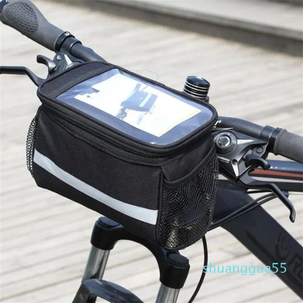 Wasserdichte Rennrad-Lenkertasche, Fahrrad-Vorderkorb, Packtaschenrahmen, wasserdichte Fahrradtaschen mit breiterem reflektierendem Riemen