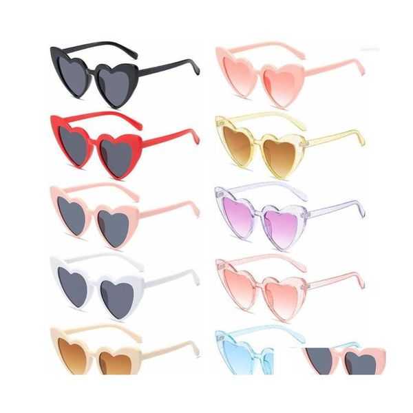 Güneş gözlükleri Kalp Şeklinde Kadınlar Moda Aşk UV400 Koruma Gözlük Yaz Plaj Gözlükleri Damla Teslimat Aksesuarları DH8UO