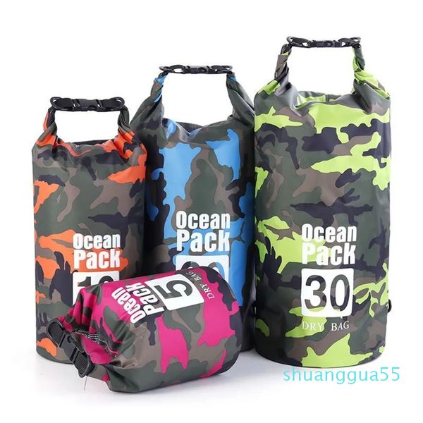 Kamuflaj açık su geçirmez çanta omuz plaj çantası yüzme seyahat açık hava malzemeleri