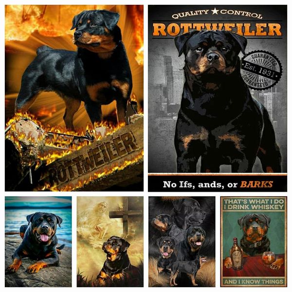 Стичка новое прибытие роликовая живопись Rottweiler Dog 5d Diy Full Drill Cross Stitch Mosaic милая домашняя животная картинка вышивка для дома