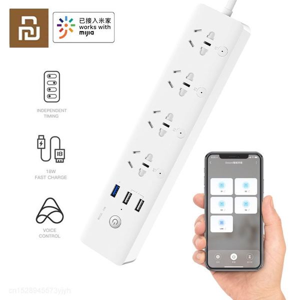 Аксессуары Youpin Gosund Smart Power Strip CP5 Wi -Fi 4 Sockets 4 Индивидуальный переключатель 3 USB 18 Вт