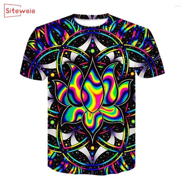 Camisetas masculinas siteweie streetwear moda colora pinting pintura de graffiti 3d de t-shirt de mangas curtas de mangas curtas Blush casual harajuku g193