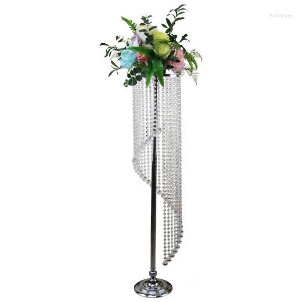 Vazolar 6pcs) uzun boylu kristal avize masası üst çiçek standı düğünler için centerpieces yudao1880