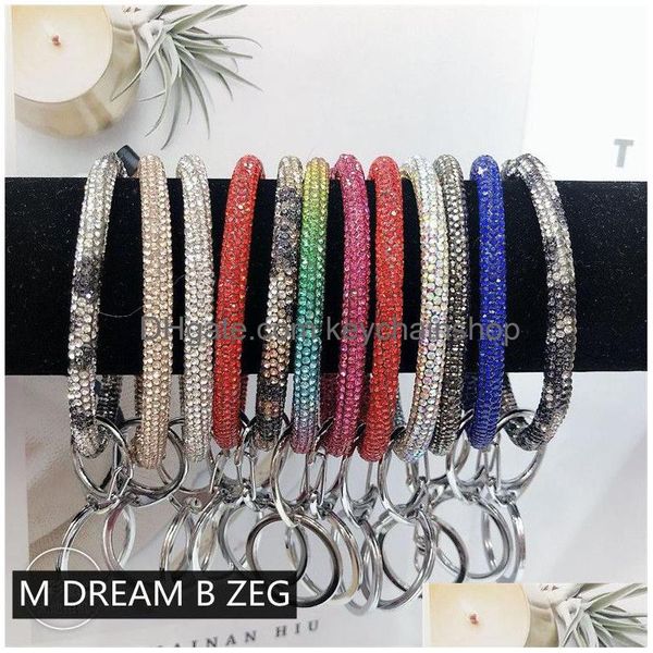 Portachiavi Bliing Bling Bracciale con diamanti Portachiavi Regalo per feste Anello con strass Bracciale con strass Cinturino da polso per ragazza Drop Delivery Je Dhopm