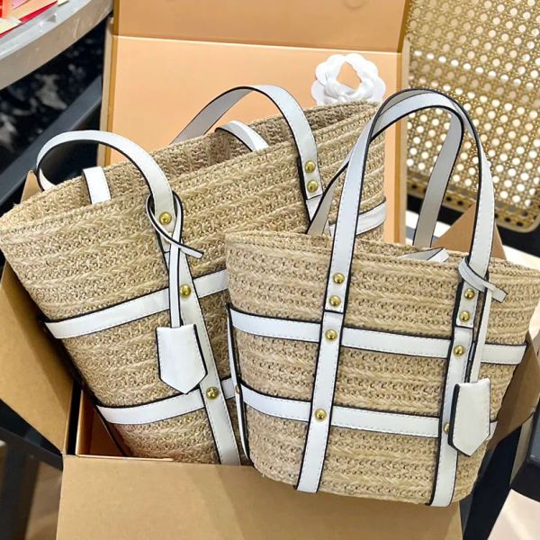 2023 Rafia Straw Woven Tote Bag Designer Beach Bag Weave Summer Women Handbag Casual Holiday Luxury Basket Bags Clutch Fashion Shopping Purse Shoulder Totes 2size