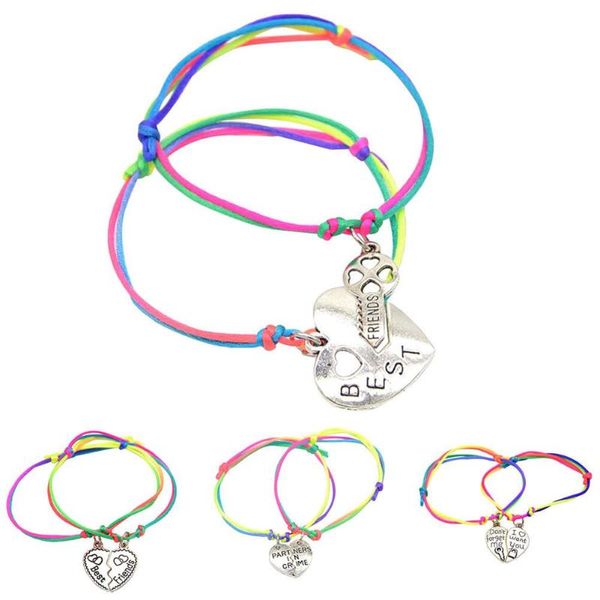 Bracelets de tênis Moda Mulher Girl Letra esculpida Heart BFF Amigo Combinando Bracelet Gift 2