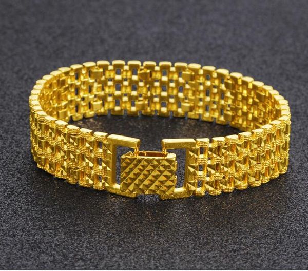 HERREN 24K GOLD ARMBAND Mode Herren Gold Armband 15mm * 8