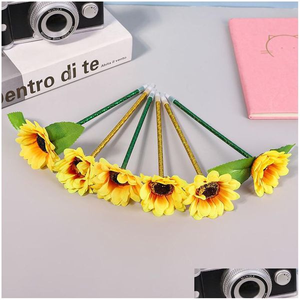 Penne Gel Girasole Penna Fiore Sole Materiale Scolastico Ufficio Cancelleria Creativo Dolce Abbastanza Bello Divertente Consegna Goccia Business Indust Dh4Rh