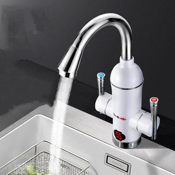 Aquecedores Aquecedor de água sem tanque TAP 220V ELECTIRC CORBELA DE COZINHA INSTANTA DE COZINHA 110V Aquecedor de fluxo de fluxo Hotor quente Torneira dupla