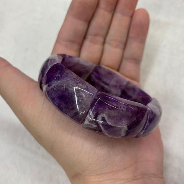 Strand Natural Amethysts Stone Beads Bangle Brangle Gem браслет очаровательные украшения DIY для женщины подарок оптом!