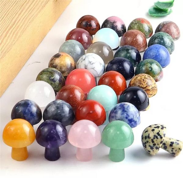 2CM Mini Crystal Agate Stones Semipreciosas Diy Arco-íris natural Rock colorido Mineral Mushroom para Decorações de Partes do Jardim FY3884