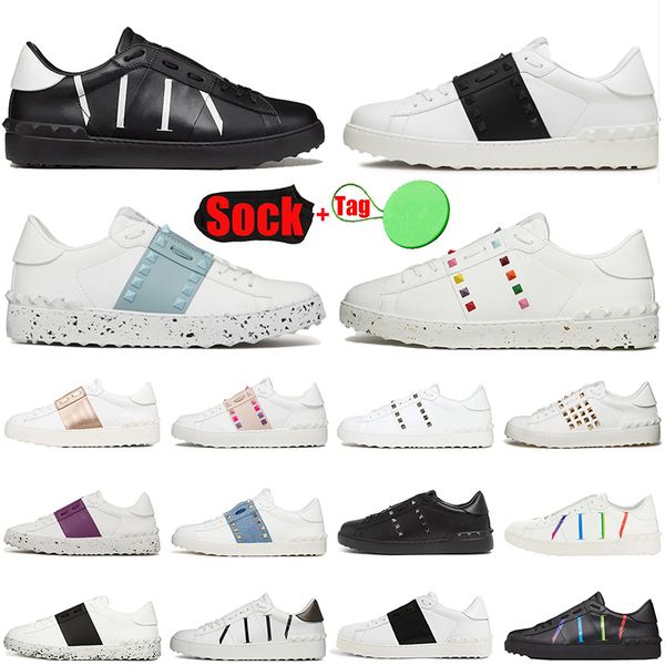 2023 Moda Open Sneaker Casual Shoes Casual Treinadores de ouro vermelho preto Red Sapato de vestido respirável Aberto para uma troca de pratos baixos homens homens dhgate tênis 36-46