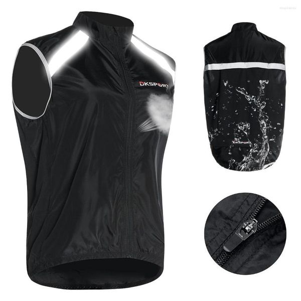 Giacche da corsa Ciclismo antivento Equitazione Abbigliamento da ciclismo impermeabile Bici Maglie lunghe senza maniche Gilet riflettente per uomo Donna