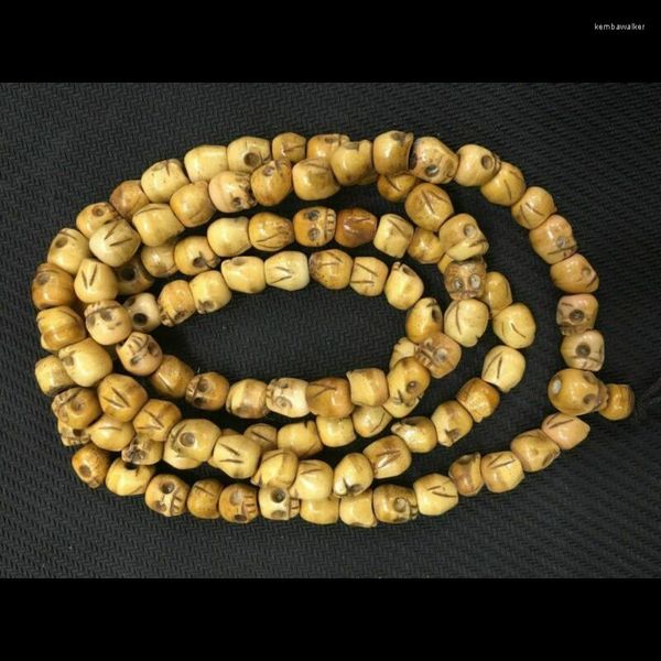 Colares de pingentes de assos de oração de osso do crânio Nelace! Rosário Budista Tibetano Mala Rosário 108 Coleção de Figuras Decoração Ornamentos