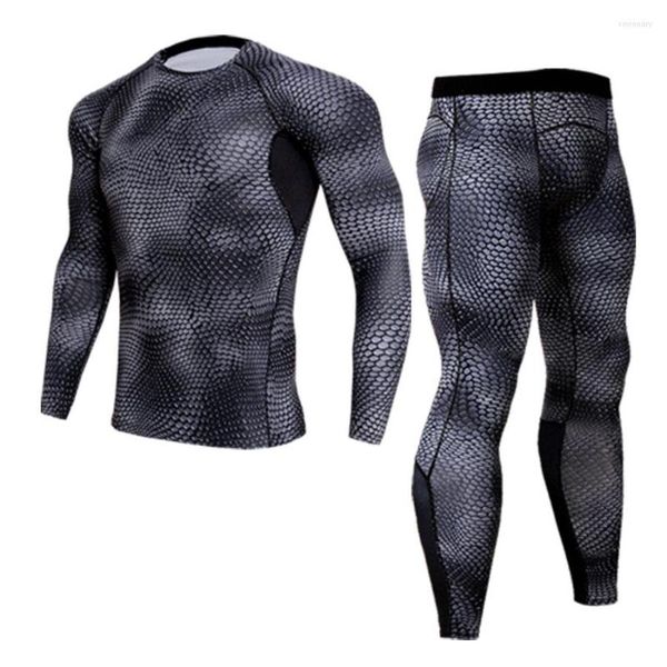 Мужские рубашки моды с длинными рукавами футболки 3D Печать Тесное сжатие кожи для мужчин MMA RashGuar
