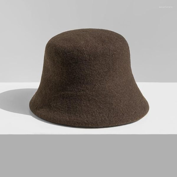 Boinas 2023 Autumn e Winter Pure Color Pure Wool Fisher's Hat Fashion