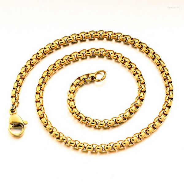 Catene in acciaio inossidabile 316L Basic Link BOX Collana a catena Donna Uomo Placcato in oro reale 18k Gioielli fai da te Accessori regalo Larghezza 3mm 5mm