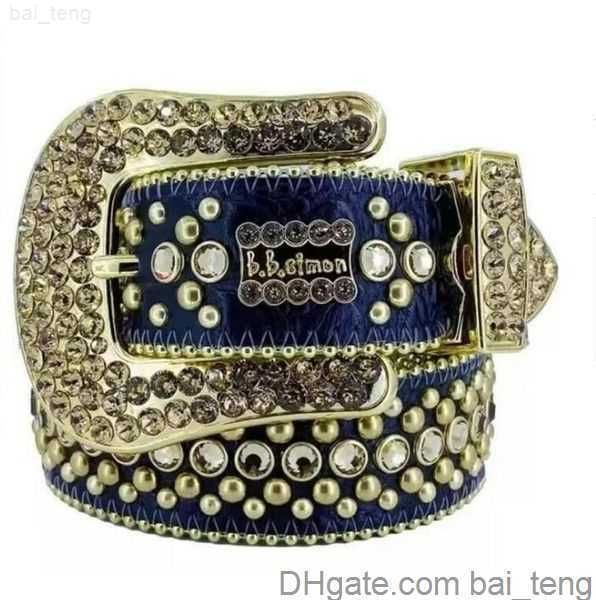 cintura firmata cintura bb simon cintura da uomo per donna cinture diamantate lucide nero su nero blu bianco multicolore con strass bling come cintura regalo Fabbrica baiteng1