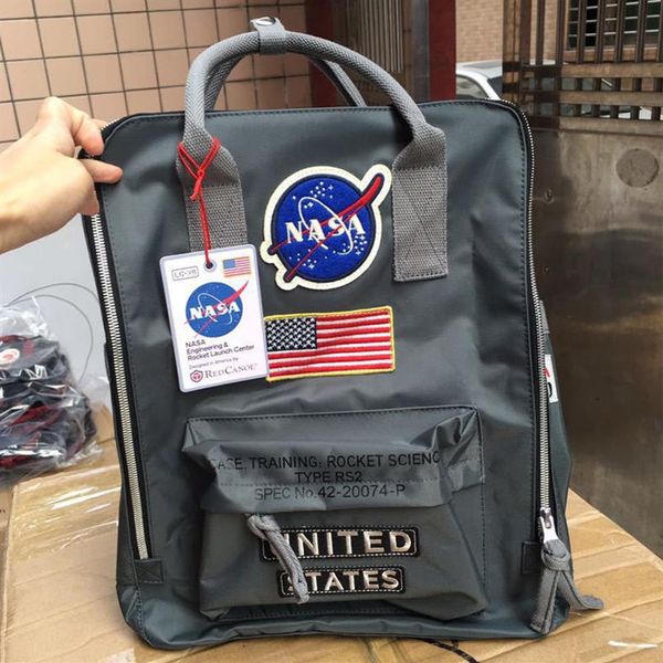 Marca NASA Backpacks 19SS Backpack National Backpack Mens Womens Designer Bags Unissex Students Bag256g