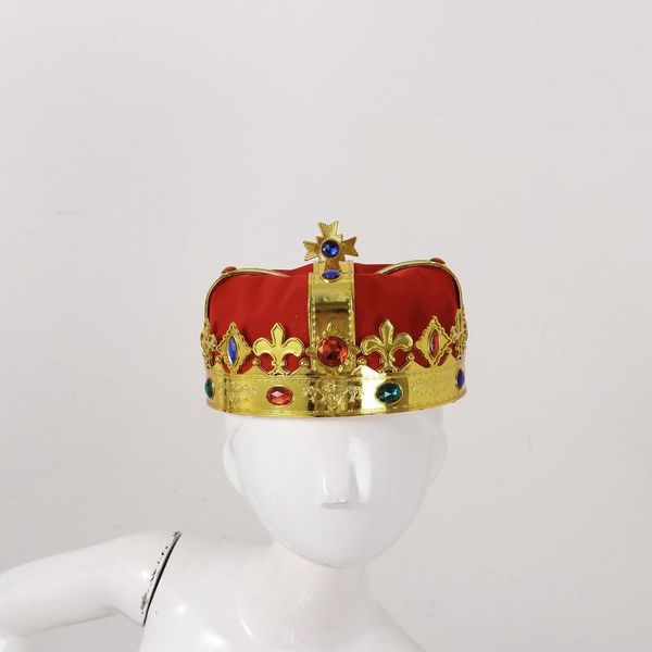 Cappelli da festa Re Crown Hat Halloween Stage Show Masquerade Decoration Puntelli Cosplay Imperatore di lusso per bambini Ragazzi Compleanno