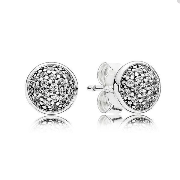 Scintillante Pave Orecchini per Pandora 925 Sterling Silver HIP HOP Designer di gioielli Set di orecchini per le donne Mens Crystal diamond Lovers orecchino con scatola originale