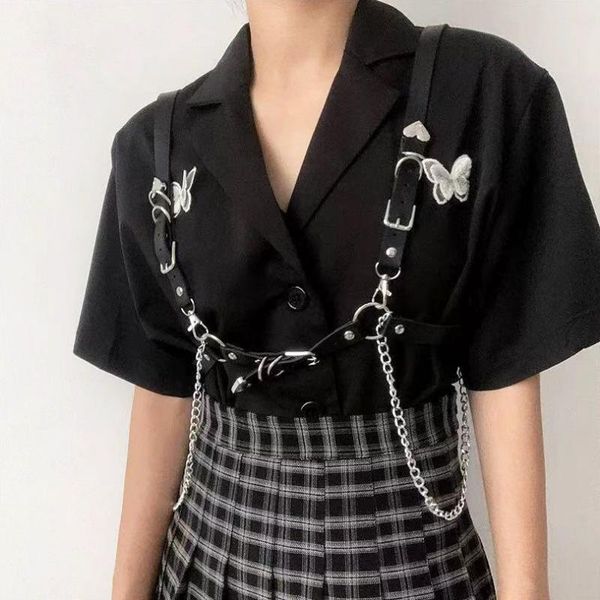 Ремни Harajuku Dark Girl Gothic Belt Punk Chain для женщин регулируемые брелки для борьбы с хип -хоп -корреасом Para Mujer