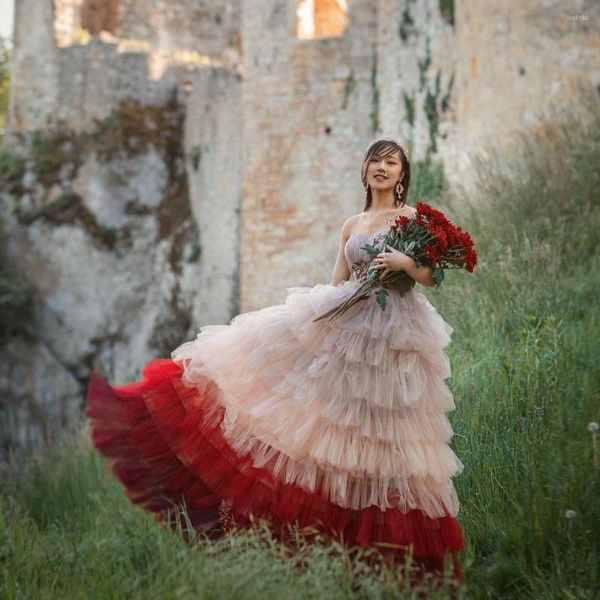 Partykleider, herzförmiges Ballkleid, graue Hochzeit für Frauen, rote Brautkleider, mehrlagiger Abend, immer hübsch, rückenfrei