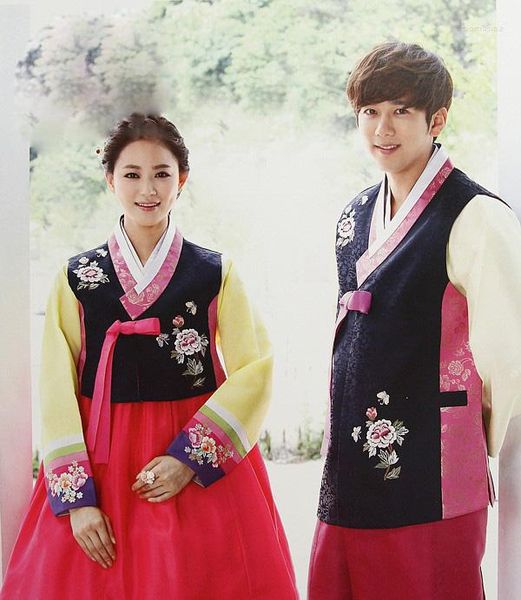 Roupas étnicas Multi Designs Tradicional Coréia Casal dos amantes de casal Hanok Costumes coreanos Grupo minoritário vintage Chaoxian Classical