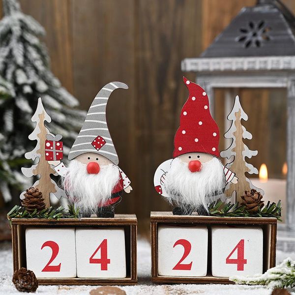 Weihnachtsdekorationen, hölzerner Adventskalender, fröhlich für Zuhause, Noel, Weihnachten, 2023, Geschenke, Weihnachtsmann, Ornament, NavidadChristmas