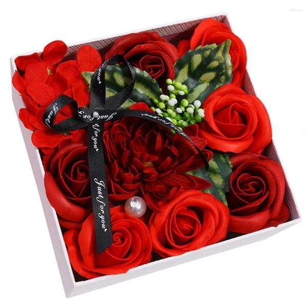 Dekorative Blumen, 1 Box, künstliche, frisch haltende Seife, Rosenblume, romantisch, guter Geruch, gesund, realistisch aussehend, gefälscht für Hochzeit