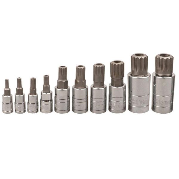 ContactDozen Professional 10 PCs XZN 12 Punkt Triple Square Spline Bit Socket Set Manipulations -Proof mit Case Automotive Tool Kit Hochqualität