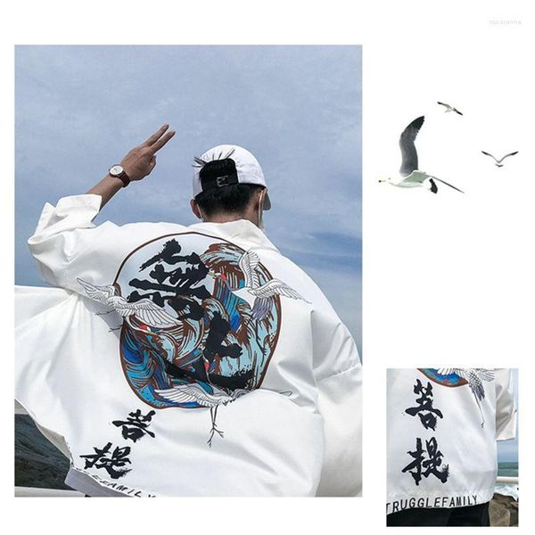 Etnik Giyim Erkekler Japon tarzı Kimono Açık Savaşçı Kostüm Ceket Geleneksel Asya Giysileri Cosplay Boyutu S M L XL XXL