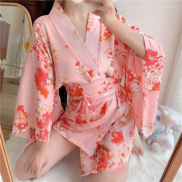 Ethnische Kleidung 2023 Kimono Cardigan Sets Traditionelle Cheongsam Pyjamas Geisha Japanische Kawaii Dessous Sexy Erotische Frauen Vintage Kleid A292