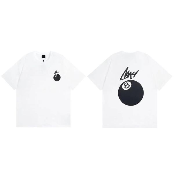 T-shirt da uomo firmata moda in cotone stampato biliardo nero otto grafica girocollo oversize top casual t-shirt a maniche corte marchio di moda