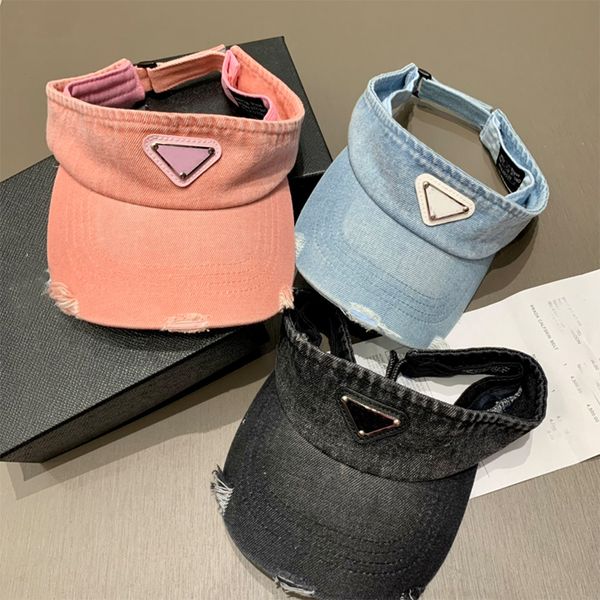 Visores de designer clássicos Summer Woman Visor Caps for Men Hat Sun With Letter Topless Ajustável