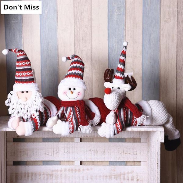 Decorazioni natalizie 45 Bambola di peluche Babbo Natale Decorazione per finestra Pupazzo di neve Alce Regali per la casa Bambini