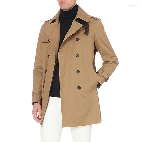 Männer Trenchcoats Marke Männlicher Mantel 2023 Mode Breasted Slim Langarm Schwarz Klassische Jacke Herren Marineblau Ausgestattet S-6XLHerren