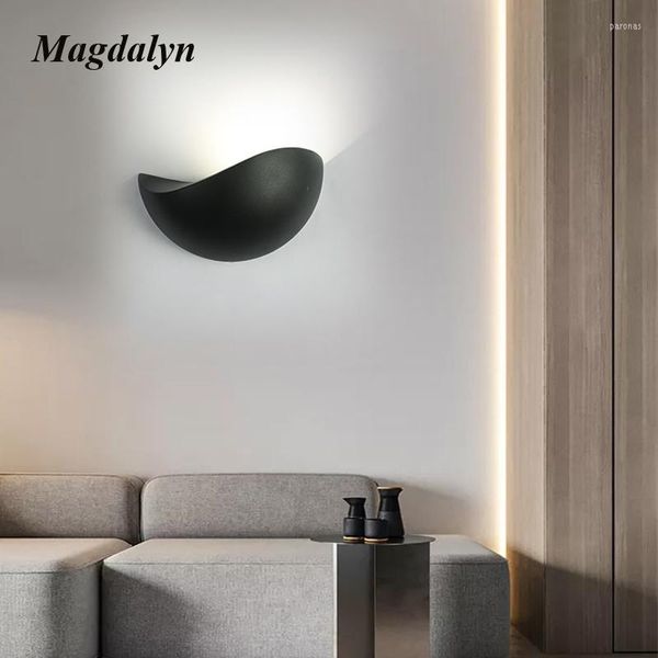 Lampada da parete Magdalyn Impermeabile per interni Nordic Living Cap Applique Apparecchio per la decorazione della casa Esterno moderno in alluminio con luce a led