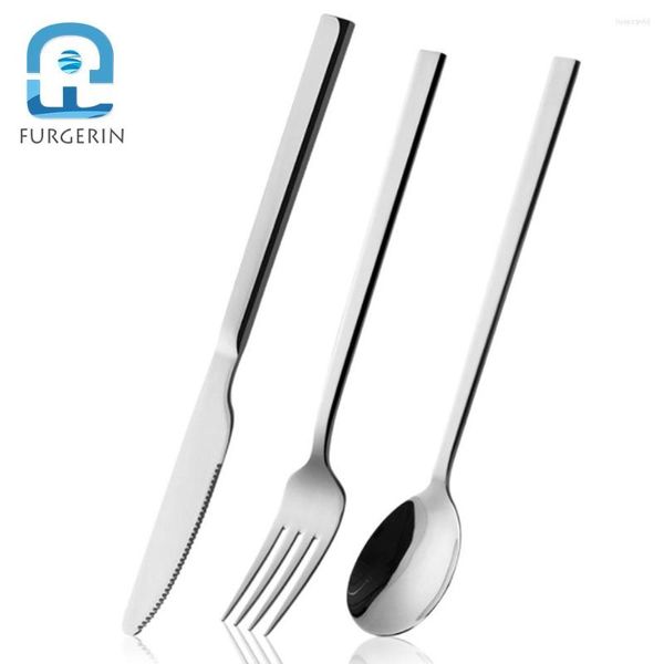 Dinnerware Gets Furgerin Dinner Fork Set Eco Açóxio Anterior Fruta Bento escolhe manteiga para facas de bife de queijo