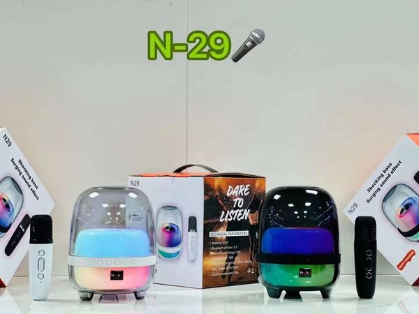 Doppio microfono Karaoke Altoparlante Bluetooth Mini altoparlanti subwoofer impermeabili esterni wireless portatili Supporto scheda TF USB