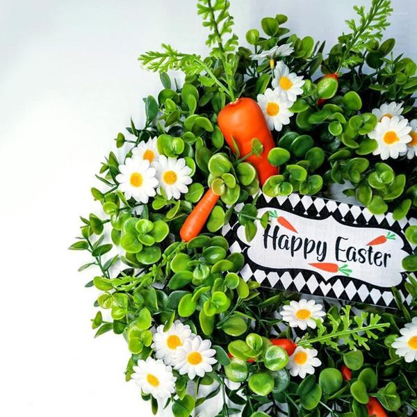 Ghirlanda di fiori decorativi Ghirlanda Porta ecologica da appendere simulata Crea atmosfere Ciondolo frontale con carota di buona Pasqua