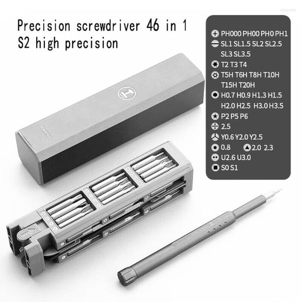 Uhren-Reparatur-Sets, 46-in-1-Präzisions-Schraubendreher-Set, S2-Material, magnetisch, Torx-Sechskant-Bit, Mini-Telefon-Laptop-Werkzeuge