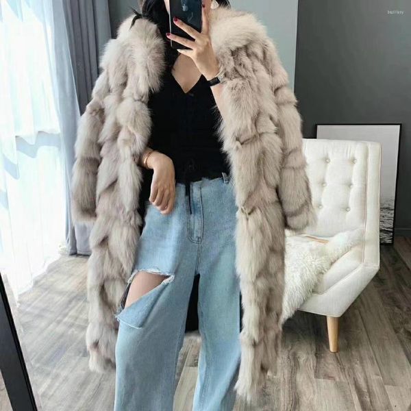 Frauen Pelz MENINA BONITA Marke 2023 Mode Lange Natürliche Echt Mantel Winter Jacke Frauen Oberbekleidung Streetwear Dicke Warme Korea lose